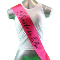 Sashes Hens Sash Party Hot Pink/Black - Bride To Be