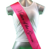 Sashes Hens Sash Party Hot Pink/Black - Mother Of The Groom