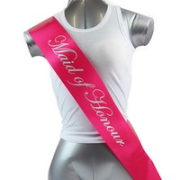 Sashes Hens Sash Party Hot Pink/Silver - Maid Of Honour