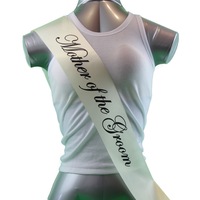 Sashes Hens Sash Party Ivory/Black - Mother Of The Groom