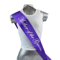 Sashes Hens Sash Party Purple/Silver - Mother Of The Groom