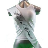 Sashes Hens Sash Party Silver/Black - Maid Of Honour