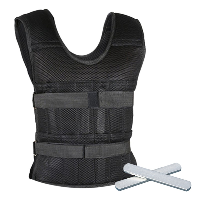 15kg Steel Plate Weight Vest Weighted Resistance Training Load Bearing Running Gym