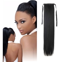 22" Black Brown Grade Aaa Synthetic Hair Extension Ponytail Straight