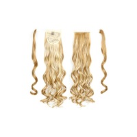 22" Blonde Hair Extension Quality Synthetic Hair Ponytail Curly Wavy Single Clip