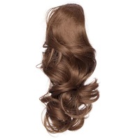 22" Hair Extension Brown High Grade Ponytail Ribbon Clamp Claw Wavy