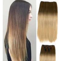 22" Two Tone Ombre Blonde Deluxe Synthetic Hair Straight 7Piece 16Clips 04
