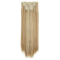 24" High Grade Blonde Medium Blonde Hair Extension Straight Beach Blonde 6Piece 17Clips