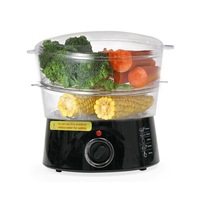 TODO 5L Steam Cooker Steamer 2 Tray 400W Power Dial Timer Healthy Stackable