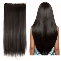 Chocolate Brown High Grade Synthetic Hair Extension Clip-In Straight Hair 5 Clips 22"