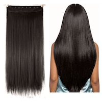 Dark Brown High Grade Synthetic Hair Extension Clip-In Straight Hair 5 Clips 22"
