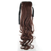 High Grade Synthetic 22" Hair Extension Ponytail Brown Curly Pony Wavy