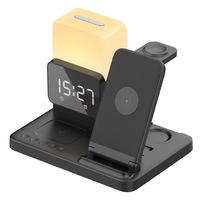 TODO Wireless Phone Charger Alarm Clock LED Lamp 15W Fast Charge Earphone Watch Charge