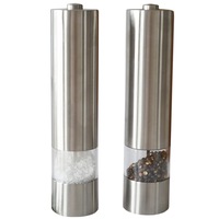 Mulini Electric Salt & Pepper Mill Set with Adjustable Grind in Stainless Steel Finish
