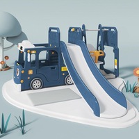 ALL 4 KIDS Lucas Baby Slider and Swing Play Center with Bus - Blue