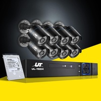UL-Tech CCTV Security System 8CH DVR 8 Cameras 1TB Hard Drive