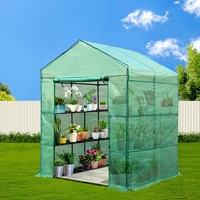 Green Fingers Greenhouse 1.4x1.55x2M Walk in Green House Tunnel Plant Garden Shed 8 Shelves