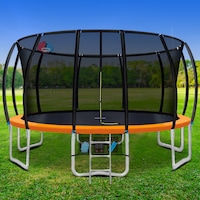 Everfit 16FT Trampoline for Kids w/ Ladder Enclosure Safety Net Rebounder Orange
