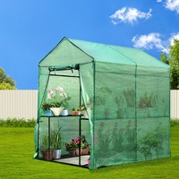 Green Fingers Greenhouse 1.2x1.9x1.9M Walk in Green House Tunnel Plant Garden Shed 4 Shelves