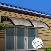 InstaHut 1mx2.4m Window Awning Door Awning Door Canopy Outdoor Patio Sun Shield DIY