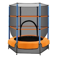 Everfit 4.5FT Trampoline for Kids w/ Enclosure Safety Net Rebounder Gift Orange