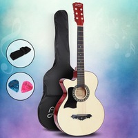 38in Acoustic Guitar Alpha Wooden Body Steel String Full Size Left Handed