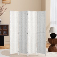 Artiss 4 Panel Room Divider Screen 163x170cm Woven White