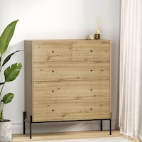 Artiss 5 Chest of Drawers Tallboy Cabinet - ARNO Pine