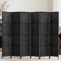 Artiss 6 Panel Room Divider Screen 245x170cm Woven Black