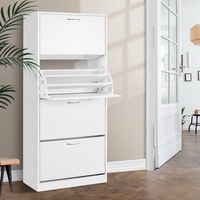 Artiss Shoe Rack Shoes Storage Cabinet 60 Pairs 4 Doors - White