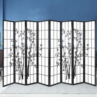 Artiss 8 Panel Room Divider Screen 348x179cm Bamboo Black White