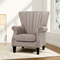 Artiss Armchair Wingback Beige Andrew