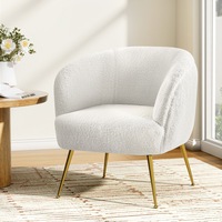Artiss Armchair Lounge Chair Accent Chairs Armchairs Sherpa Boucle Sofa White