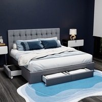 Artiss Bed Frame Queen King Double Size Storage Drawers Fabric Avio