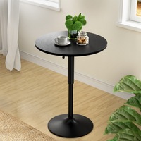 Artiss Bar Table Gas Lift Round Black