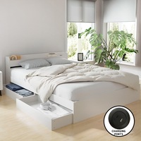 Artiss Bed Frame Double Size with Charging Ports and 2 Drawers AURA