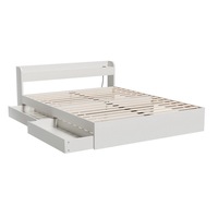 Artiss Bed Frame Single Double Queen Size with Charging Ports and 2 Drawers AURA