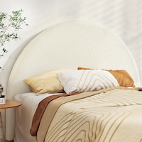 Artiss Bed Head Headboard Queen Boucle - GREI White