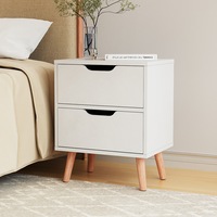 2 Drawers Artiss Bedside Table Nightstand - BODEN White