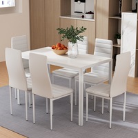 Artiss Dining Set of 7 w/ Modern Dining Chairs and Table - White