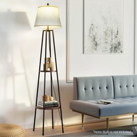 Artiss Floor Lamp 2 Tier Shelf Storage LED Light Stand Home Living Room Upright