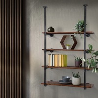 4 Tiers Artiss Bookshelf DIY Pipe Shelf - INGE