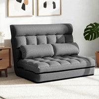 Artiss Lounge Sofa Bed 2-seater Grey Fabric