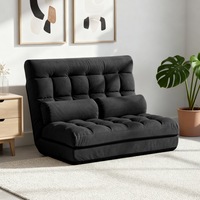 Artiss Lounge Sofa Bed 2-seater Charcoal Suede