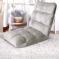 Artiss Lounge Sofa Bed Flannel Fabric Grey