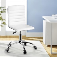 Artiss Office Chair Conference Chairs PU Leather Low Back White