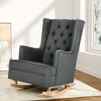 Artiss Rocking Chair Armchair Linen Fabric Charcoal Gaia