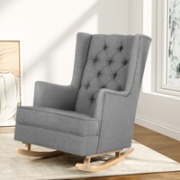 Artiss Rocking Chair Armchair Linen Fabric Grey Gaia