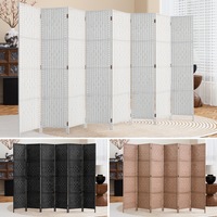 Artiss Room Divider Screen 3/4/6/8 Panel Room Divider Wooden Room Divider Doors Folding Black White Room Divider