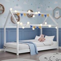 Artiss Bed Frame Wooden Kids House Frame White CASA